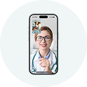 Televet doctor on a phone screen