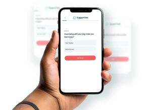 Phone showing the eligibility quiz